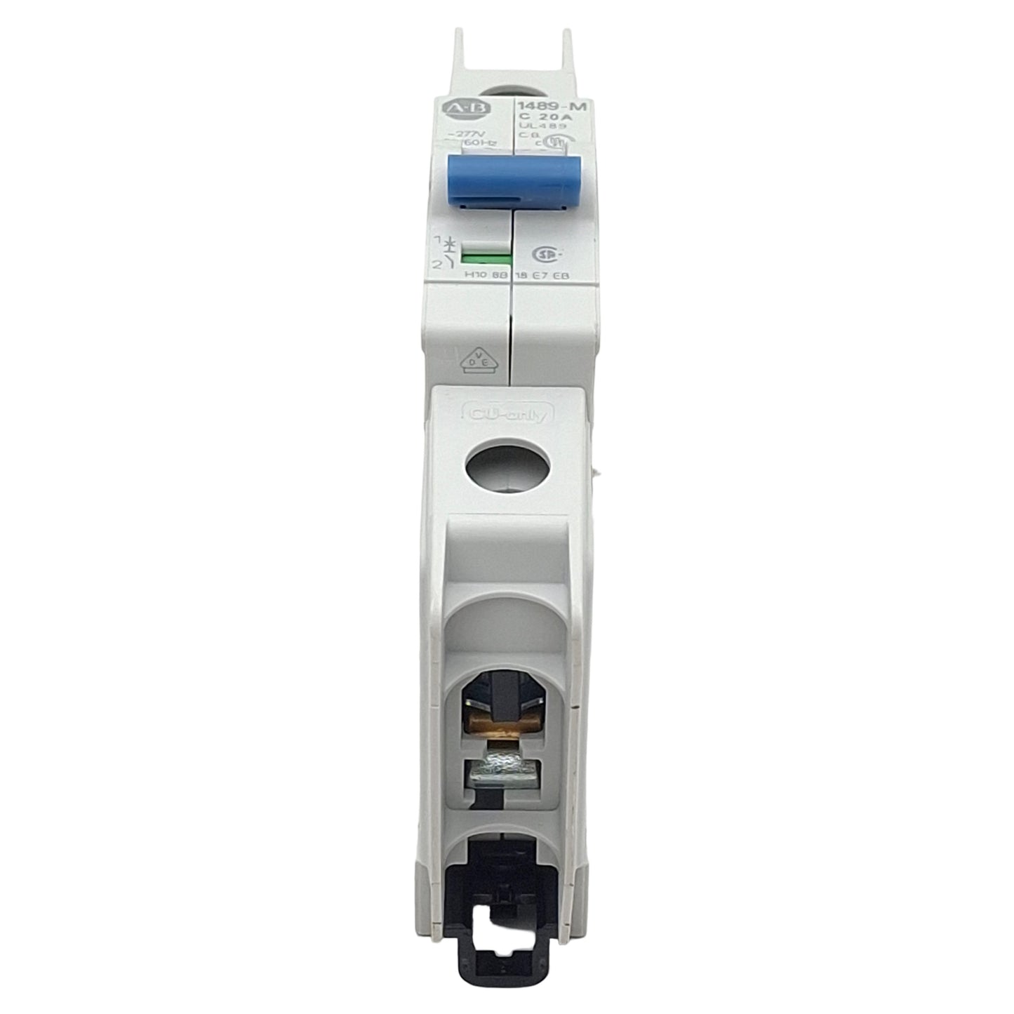 Used Allen Bradley 1489-M1C200 Circuit Breaker, 1-Pole, 20A 277VAC/48VDC, DIN Rail