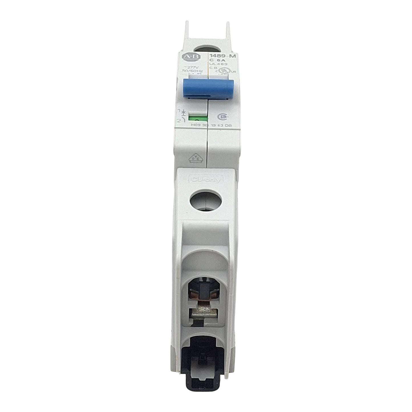 Used Allen Bradley 1489-M1C060 Circuit Breaker, 1-Pole, 6A 277VAC/48VDC, DIN Rail