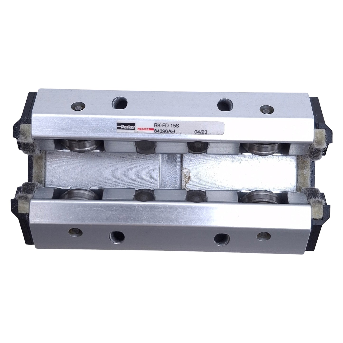 Used Parker RK-FD15S Linear Guide Carriage Size: 15, 1800N Dynamic/2200N Static Load