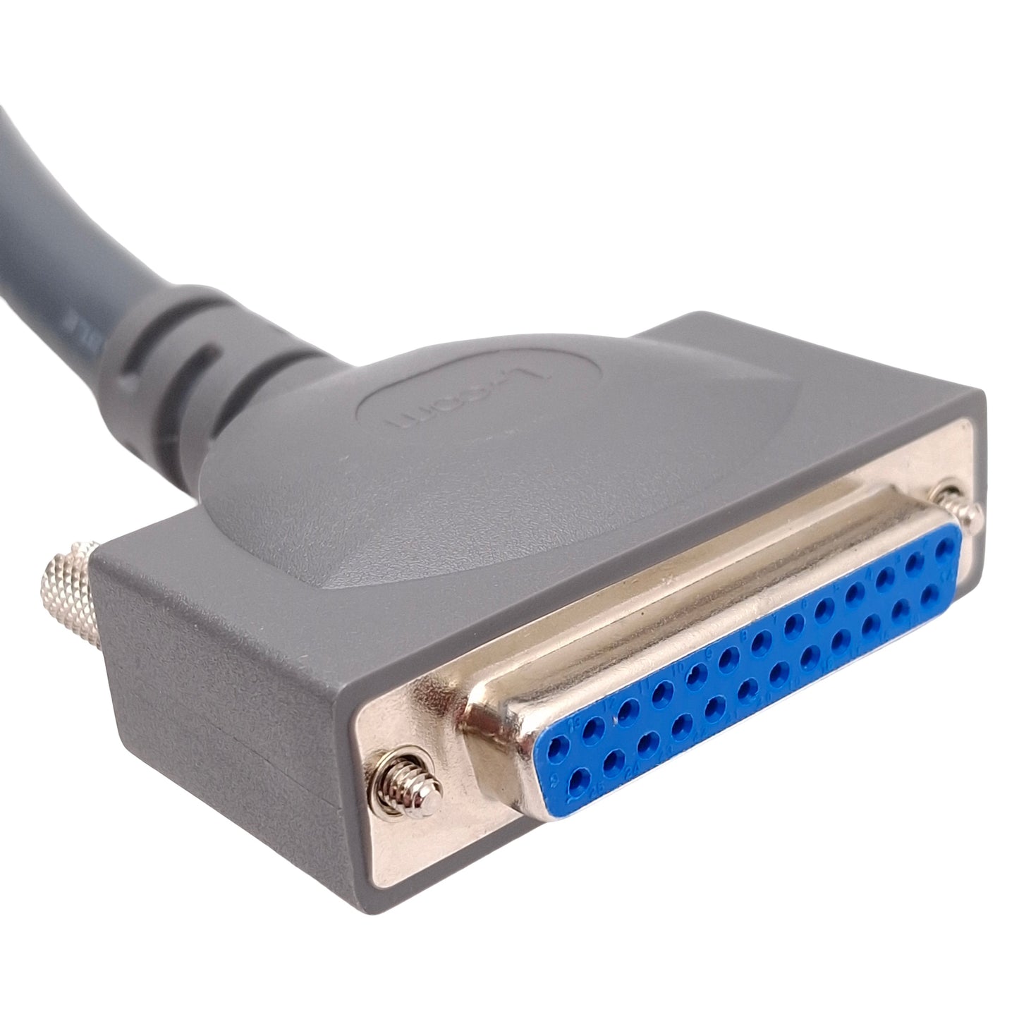 New L-COM CPMS25MF-10 Heavy Duty D-Sub Cable, Dark Gray, DB25 Male to Female, 10ft