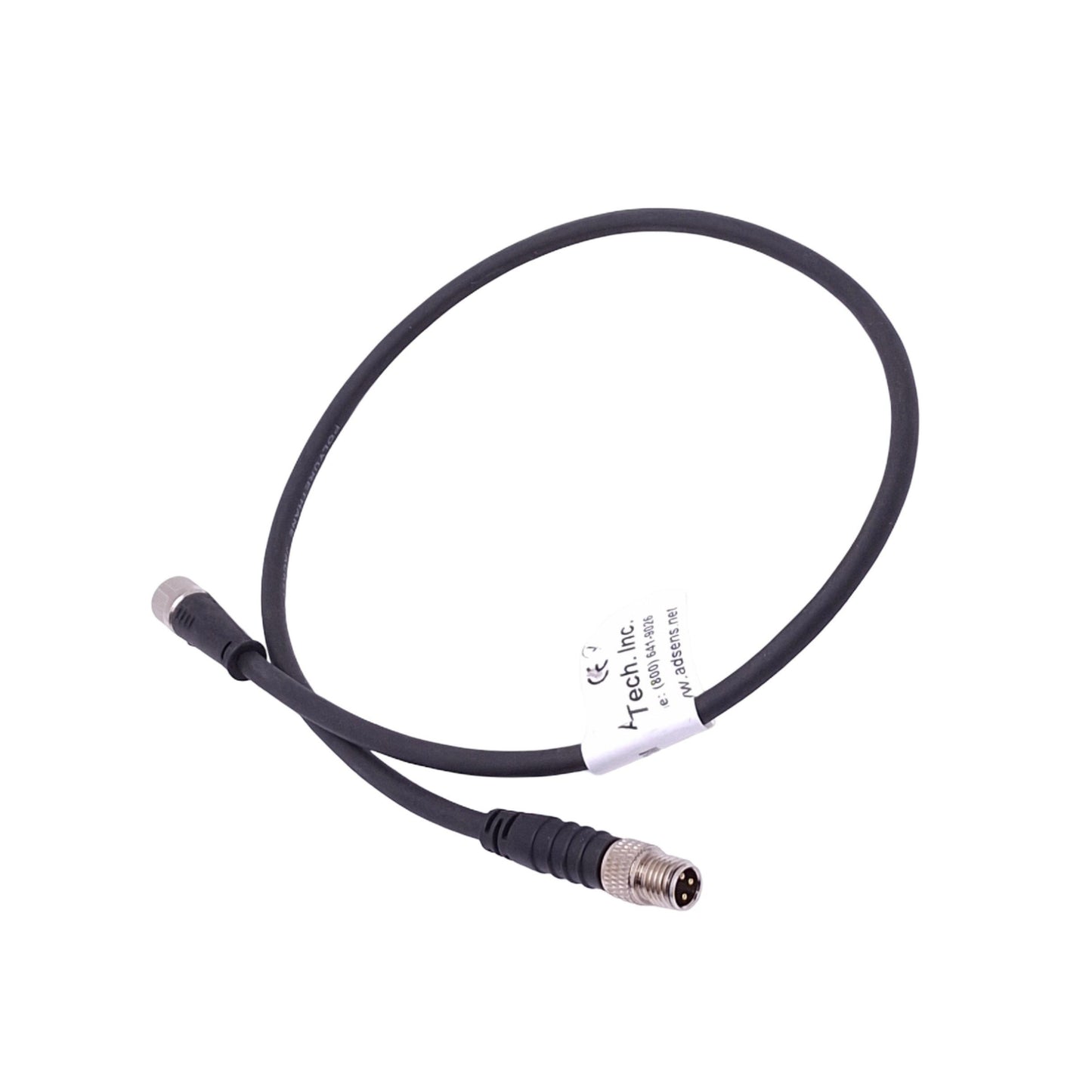 New Adsens Tech KM83RSW-PUR-0.5M Cordset, M8 3-Pin Male to Female, 60V 3A, 0.5m
