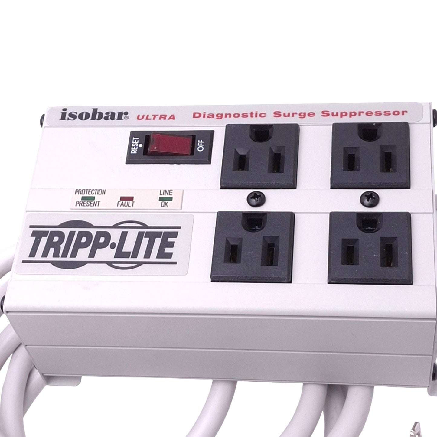 Used Tripp Lite ISOBAR4ULTRA Diagnostic Surge Suppressor, 120VAC 12A, 4-Outlet