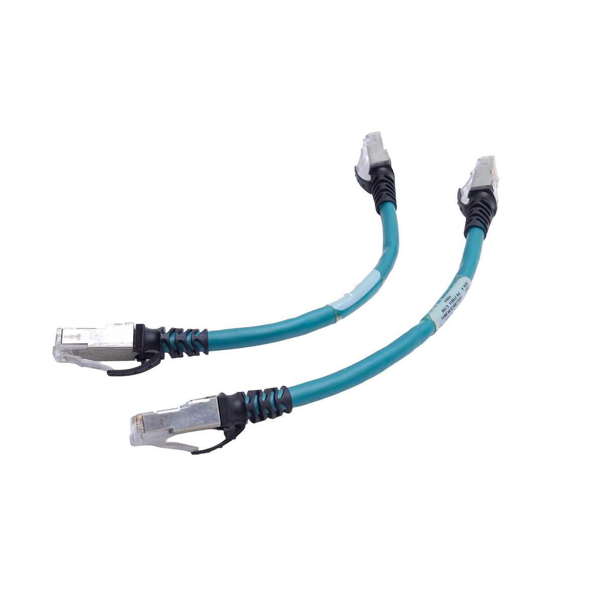 Used Lot of 2 Allen Bradley 1585J-M8CBJM-0M15 Ethernet Cordset RJ45 Male, 0.15 Meters