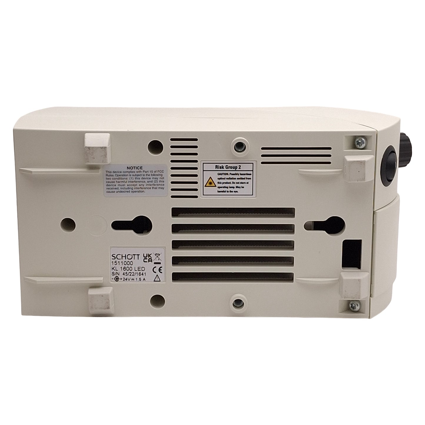 Used Schott KL 1600 LED Fiber Optic Light Source, White 5600K, ø10mm Output, 24VDC