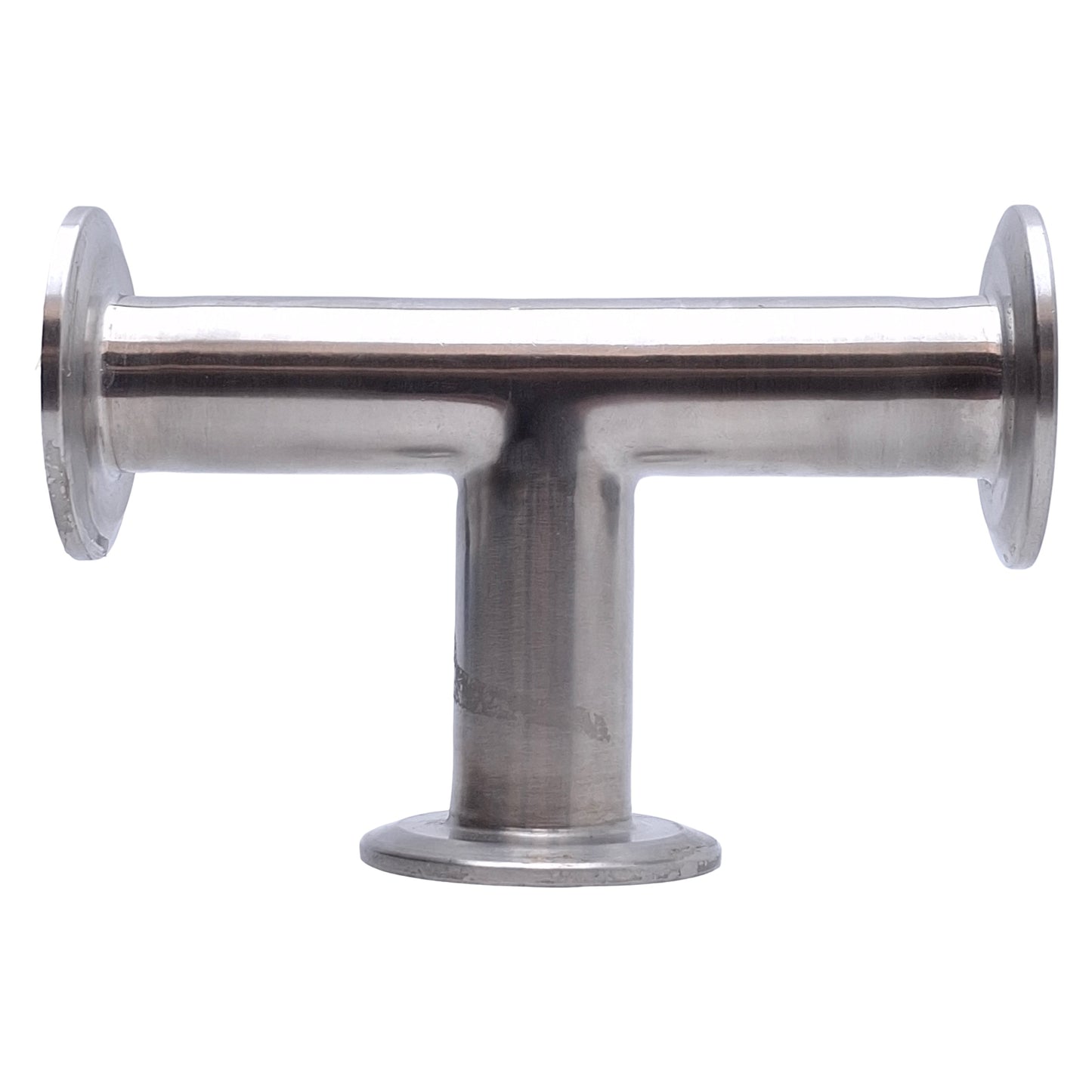 Used Stainless Steel Sanitary Tri-Clamp Tee Fitting 5.25in x 3.1in, 1in Tri-Clamp