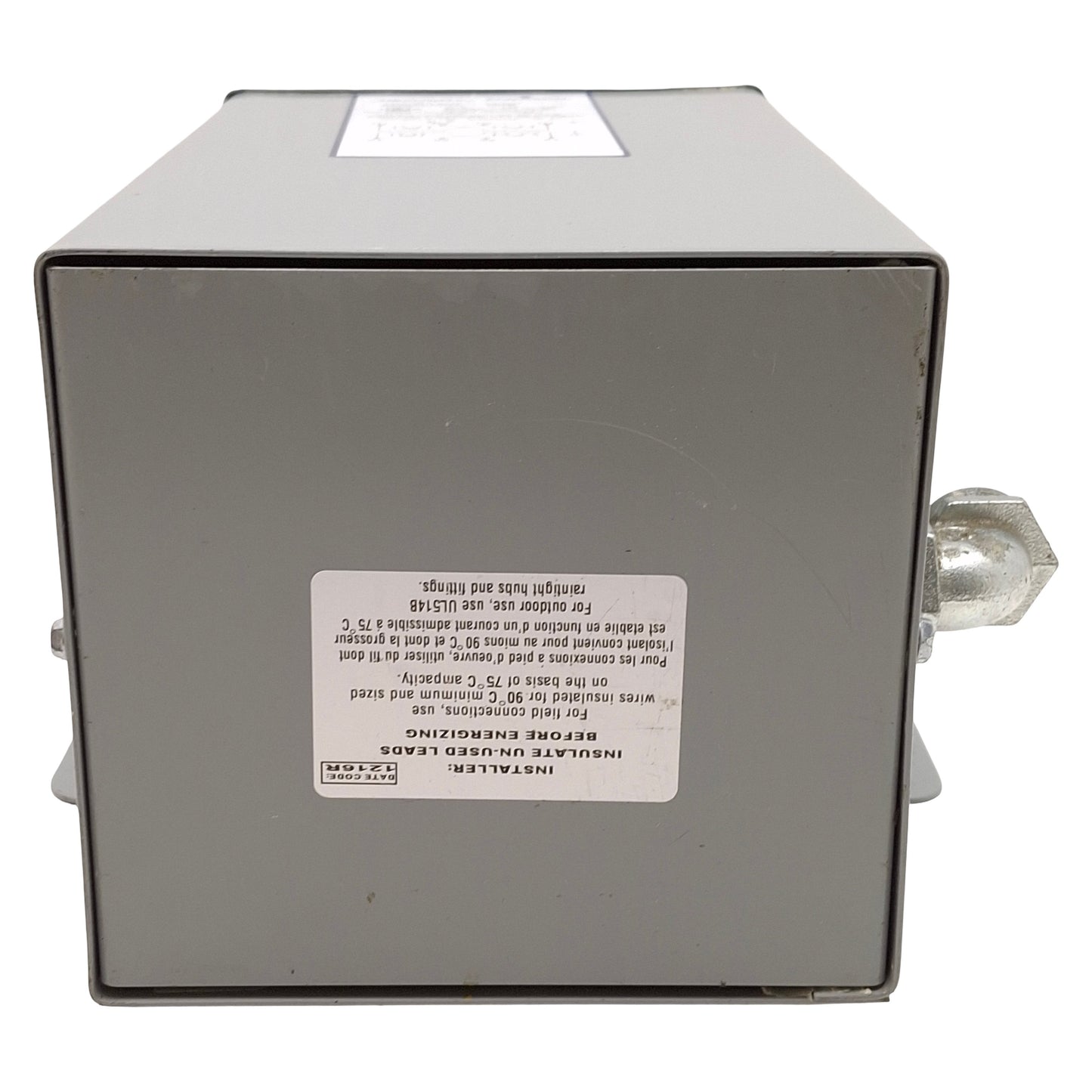 Used Emerson HS1F2AS Hevi-Duty Transformer 2kVA, 240/480V Primary, 120/240V Secondary