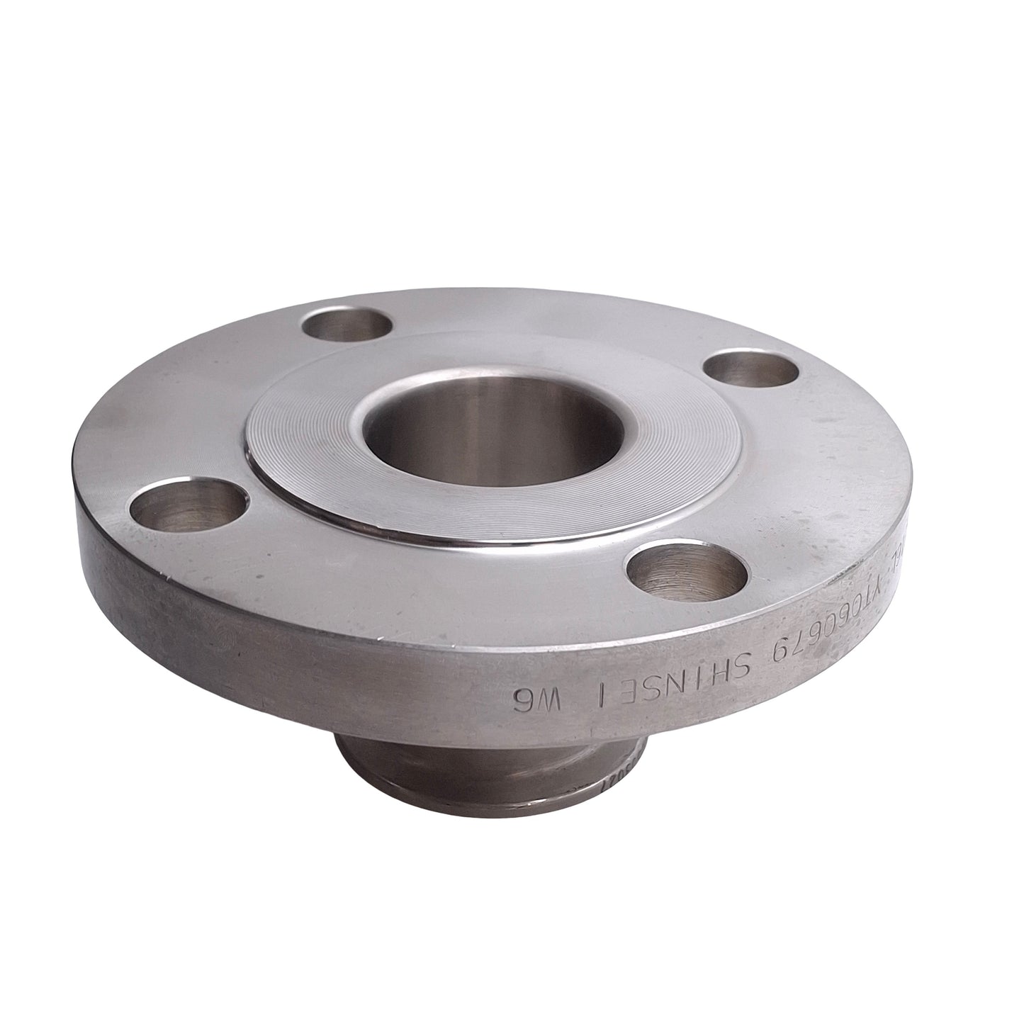 Used Shinsei SA A182 B16.5 150 2 Sanitary Flange Adapter, Bolt Flange to 2in Sanitary