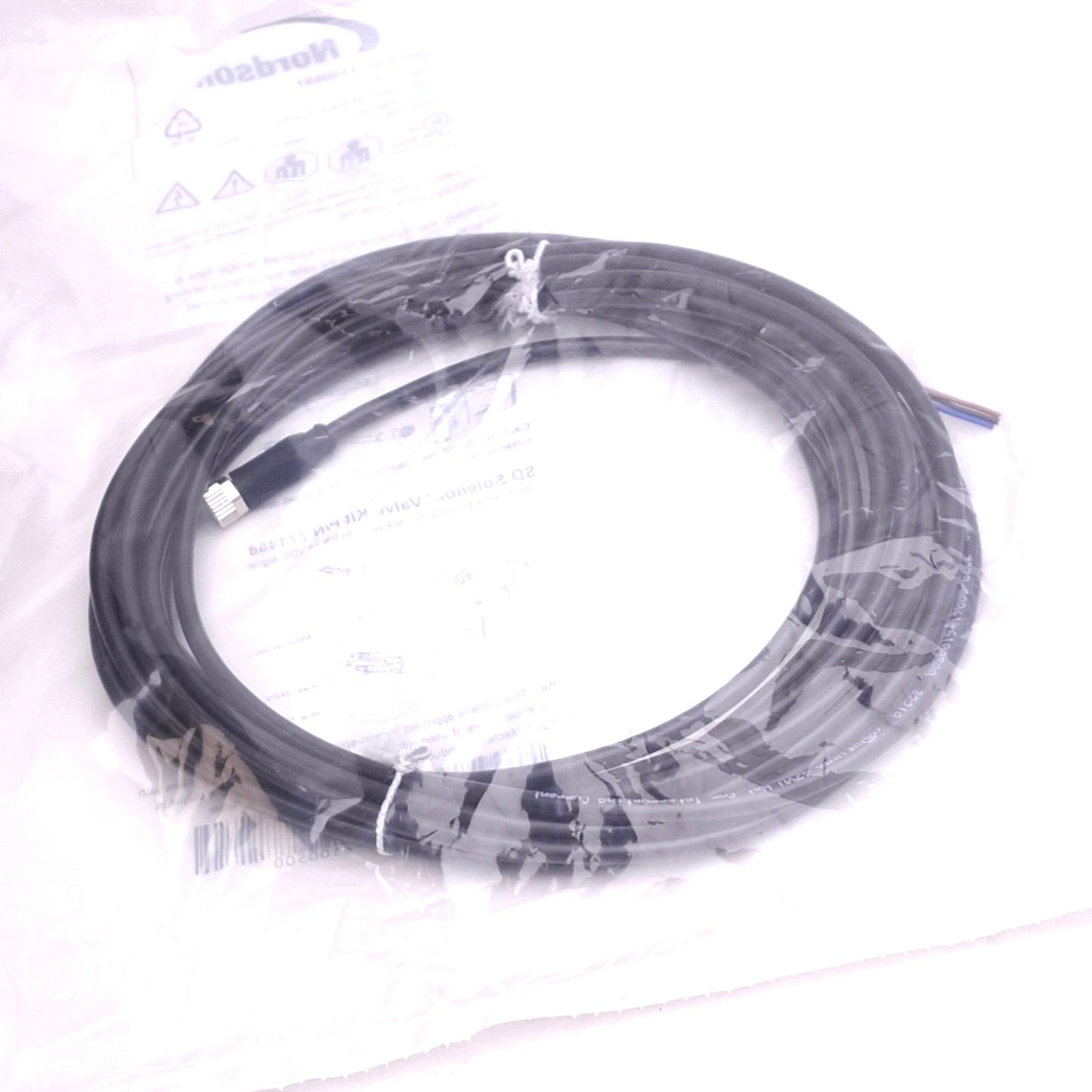 New Nordson 1100687 Cable for Solenoid Valve, M8 3-Pin, 5m Length, 24V 0.5A Max