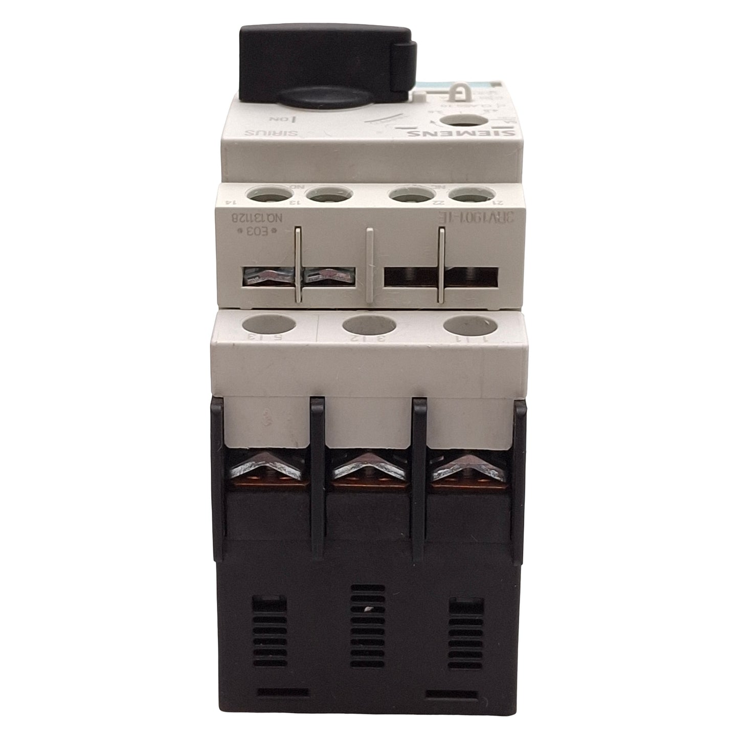 Used Siemens 3RV1021-1FA10 Motor Circuit Breaker w/ Aux Switch 3.5-5A 5HP @ 3Ø 600VAC