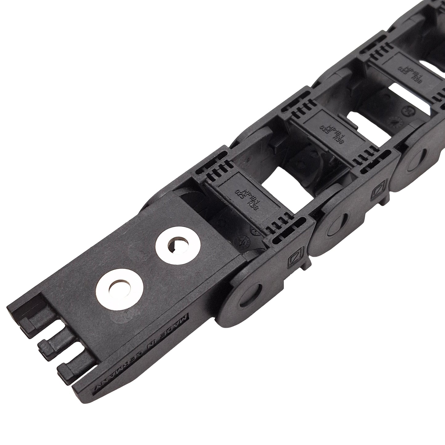 Used Murrplastik MP 18.1 025 R38 Energy Chain 18x25mm Inner ø38mm Bend 30-Link 43in