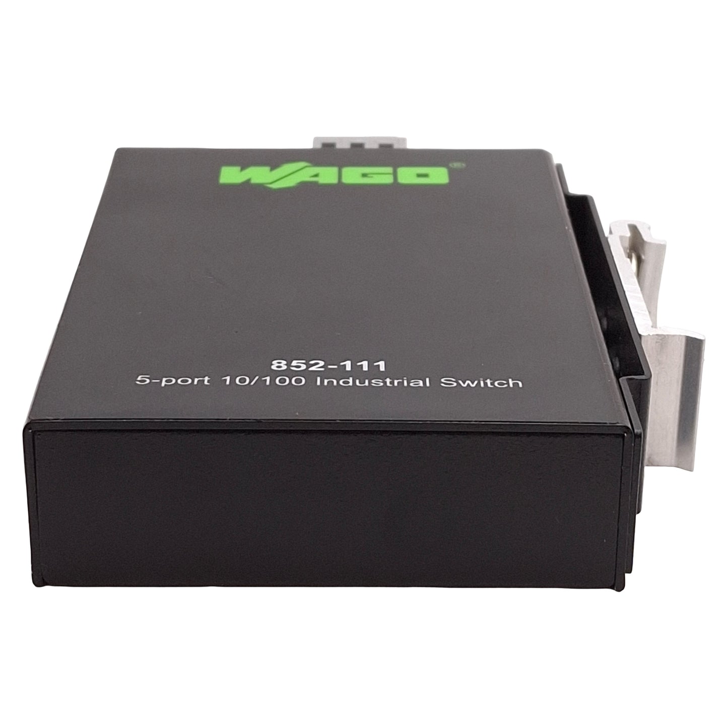 Used Wago 852-111 Industrial Ethernet Switch, 5-Port, RJ45, 18-30VDC, DIN Rail