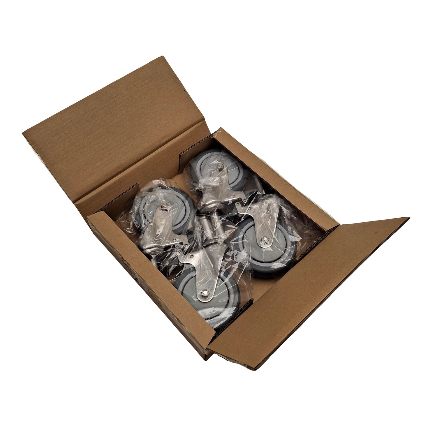 New Uline H-4305 Caster Set For Stainless Steel Wire Shelving, 1000lbs Capacity