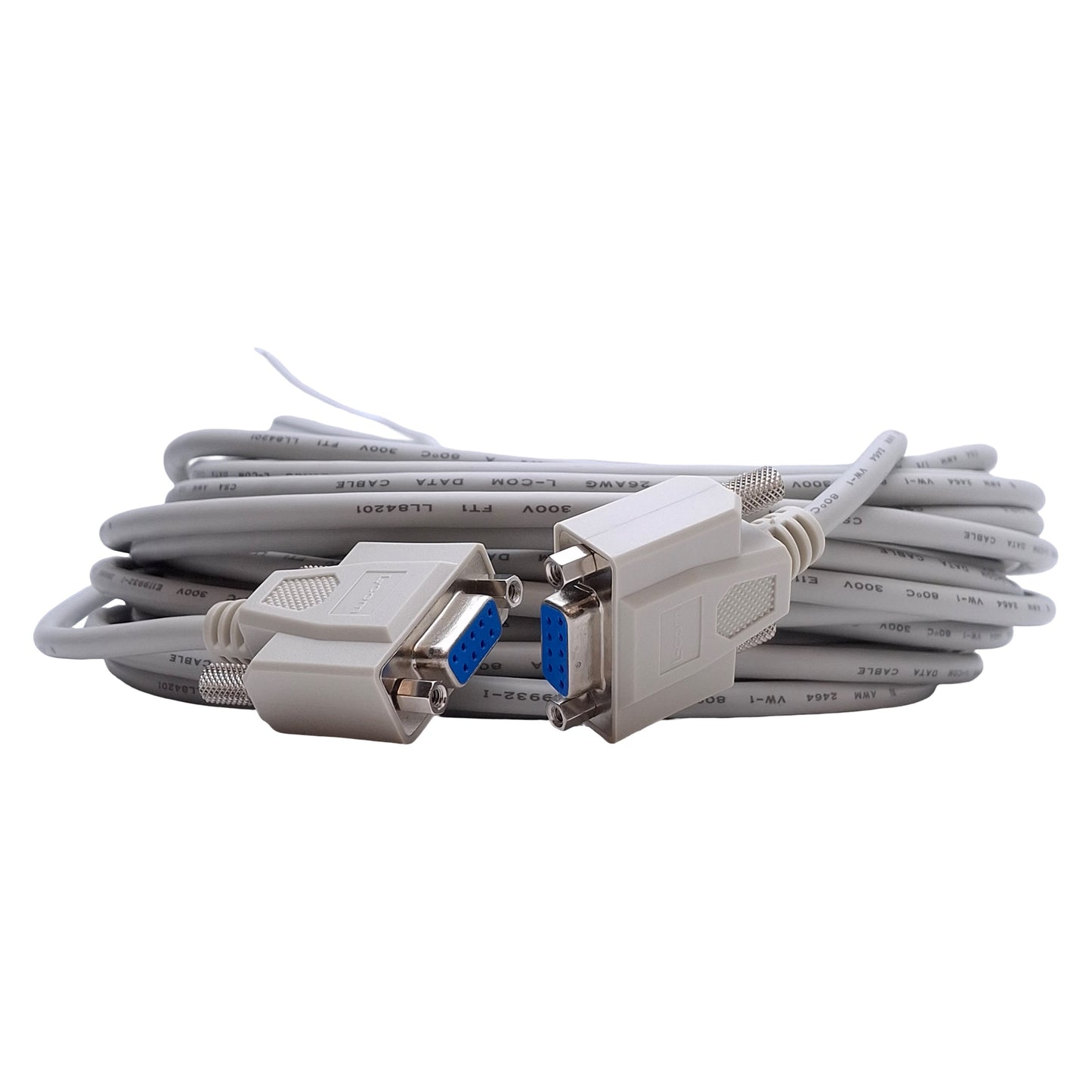 New L-Com CSMN9FF-50 Deluxe Molded D-Sub Cable DB9 Female to DB9 Female, 50ft Length
