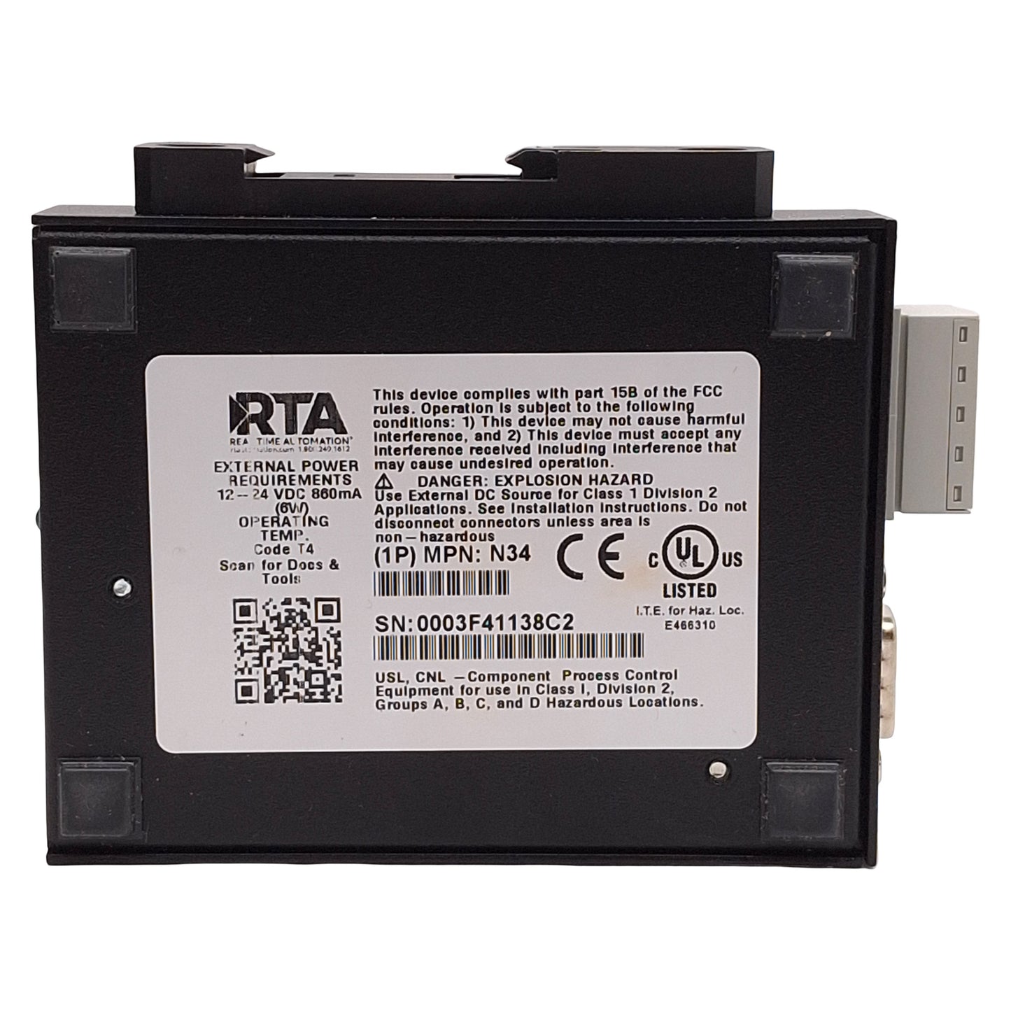 New – Open box RTA 460MSBS-N34-D Modbus TCP/IP Client to BACnet/IP Client Gateway, 12-24VDC