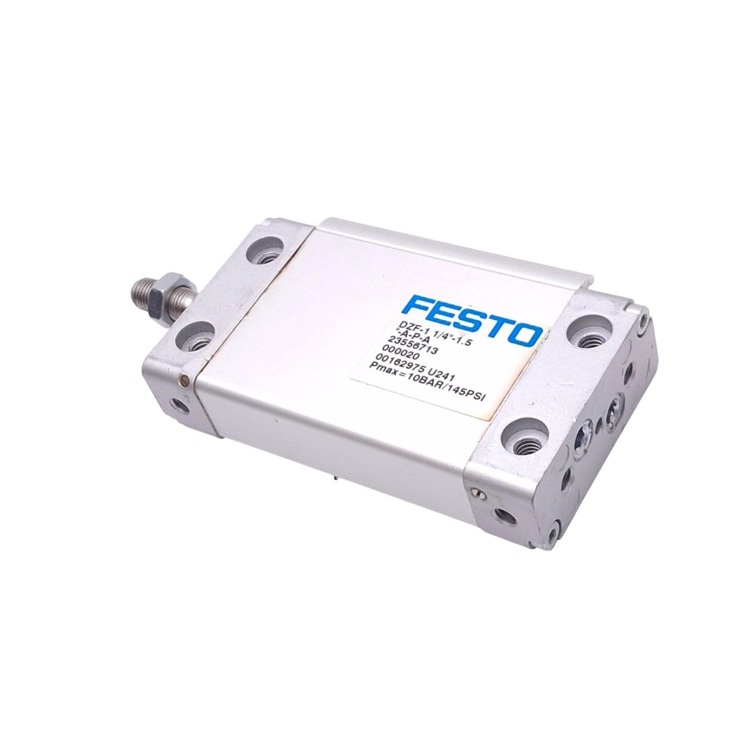 Used Festo DZF-1 1/4"-1.5"-A-P-A Flat Cylinder, 1-1/4in Bore, 1.5in Stroke, 145psi