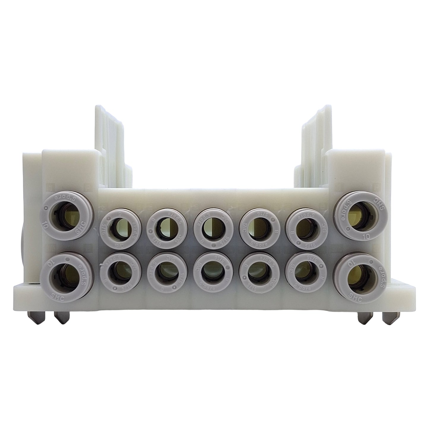 Used SMC SS5Y5-10S0-05B-C6 Manifold Base 5-Stations, ø6mm One-Touch, DIN Rail