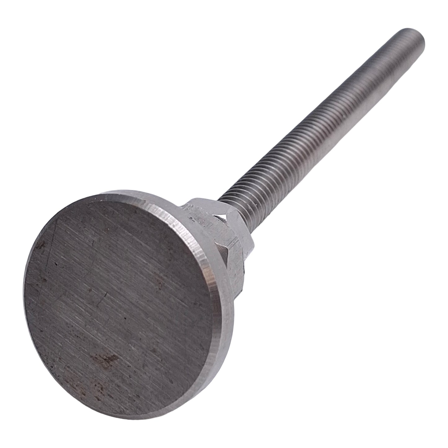 Used Lot of 4 Stainless Steel Machine Leveling Feet, ø1-1/4in x 5in H, 5/16-18 Thread