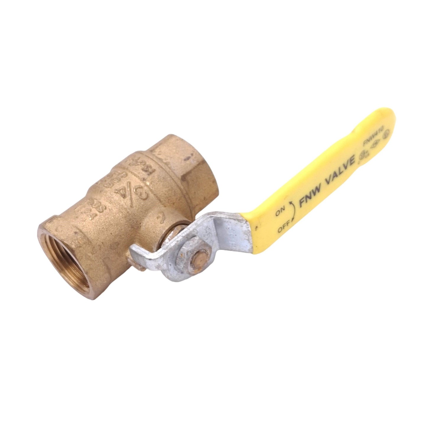 Used FNW FNW410AF Brass 2-Piece Ball Valve, 3/4in NPT, 600WOG 150WSP Max