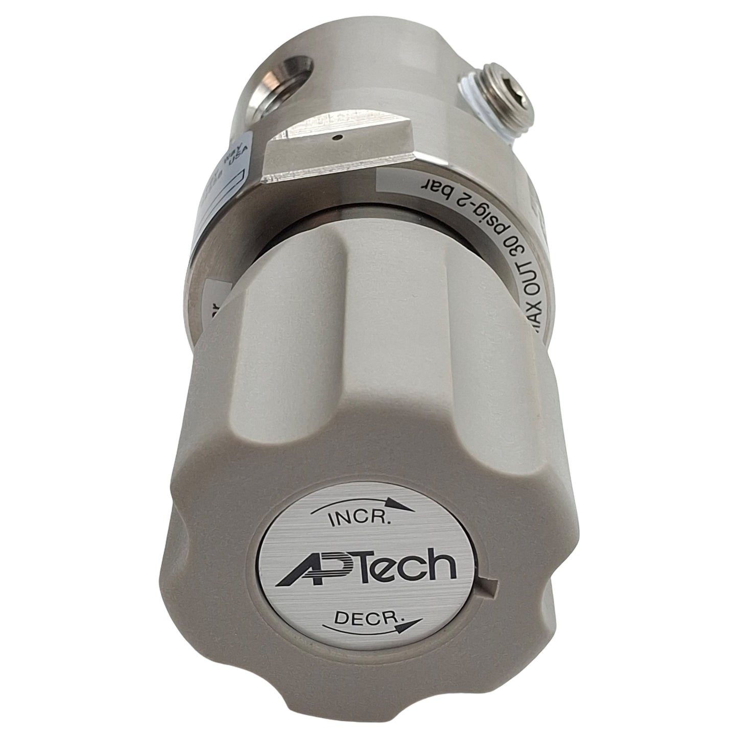 Used APTech AK1002S4PL4400 Pressure Regulator, 1-30psi Set, 3500psi In, 1/4in NPT