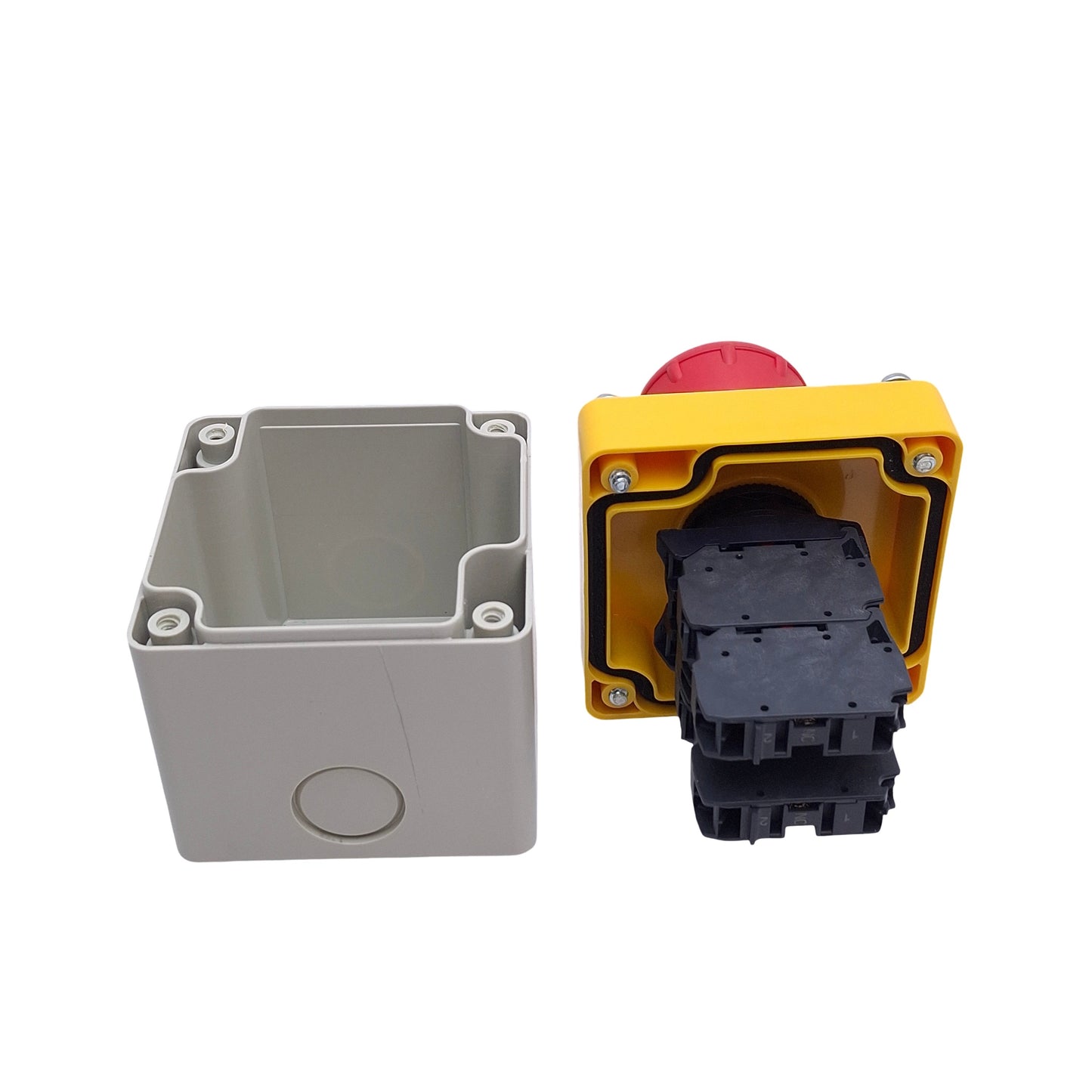 New – Open box Allen Bradley 800FP-LMT44 Illuminated E-Stop Pushbutton Station, 4NC, 600V 10A