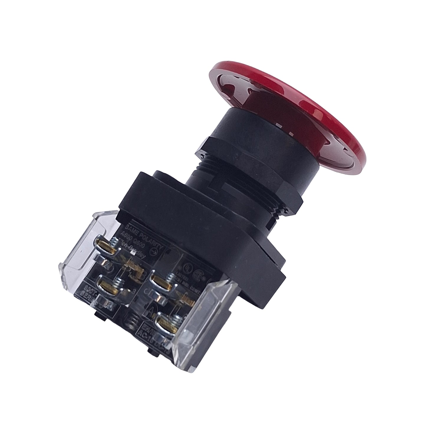 New Allen Bradley 800H-DR6JA Jumbo Red Mushroom Momentary Pushbutton Switch, 1NO-1NC