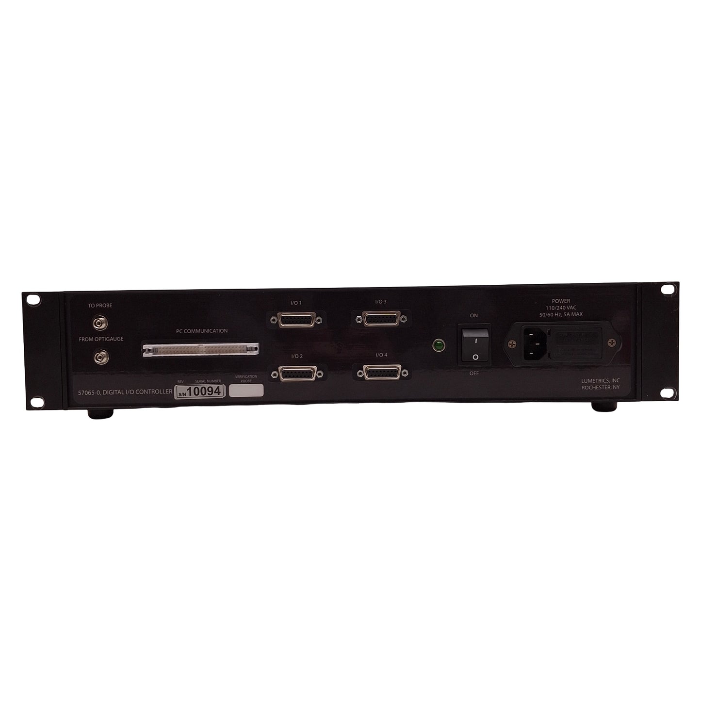 Used Lumetrics 57065-0 Digital I/O Controller For OptiGauge Thickness Measurements