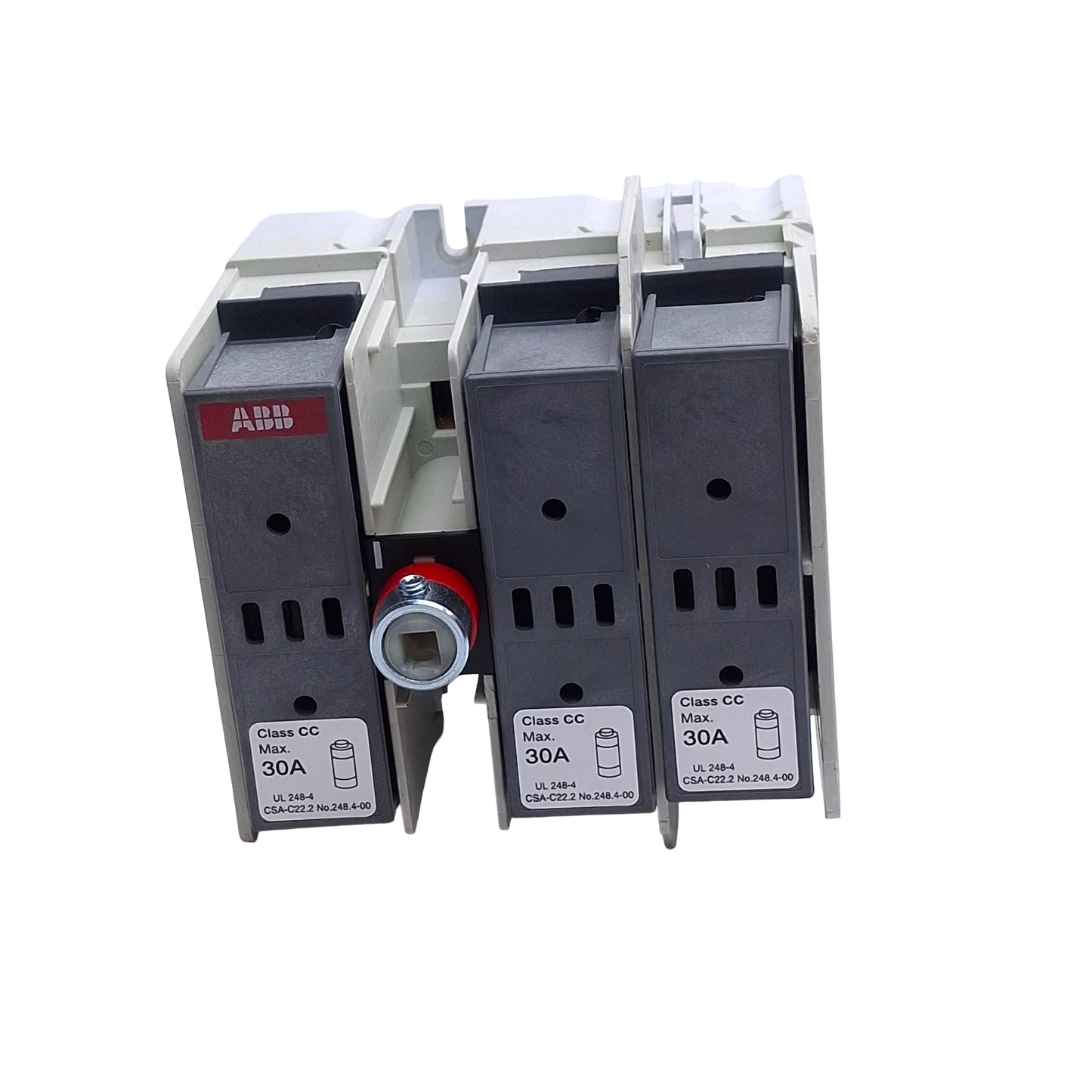 Used ABB OS30FACC12 Fusible Disconnect Switch, 3-Pole, 600VAC 30A, Class CC Fuses