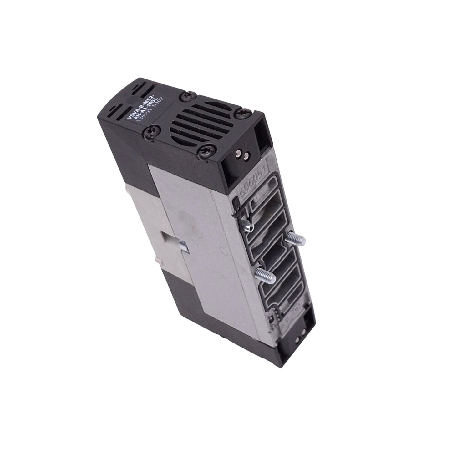 Used Festo VSVA-B-M52-AH-A1-1R5L Solenoid Valve, 5/2-Way, 8bar Max, M12, 24VDC Coil