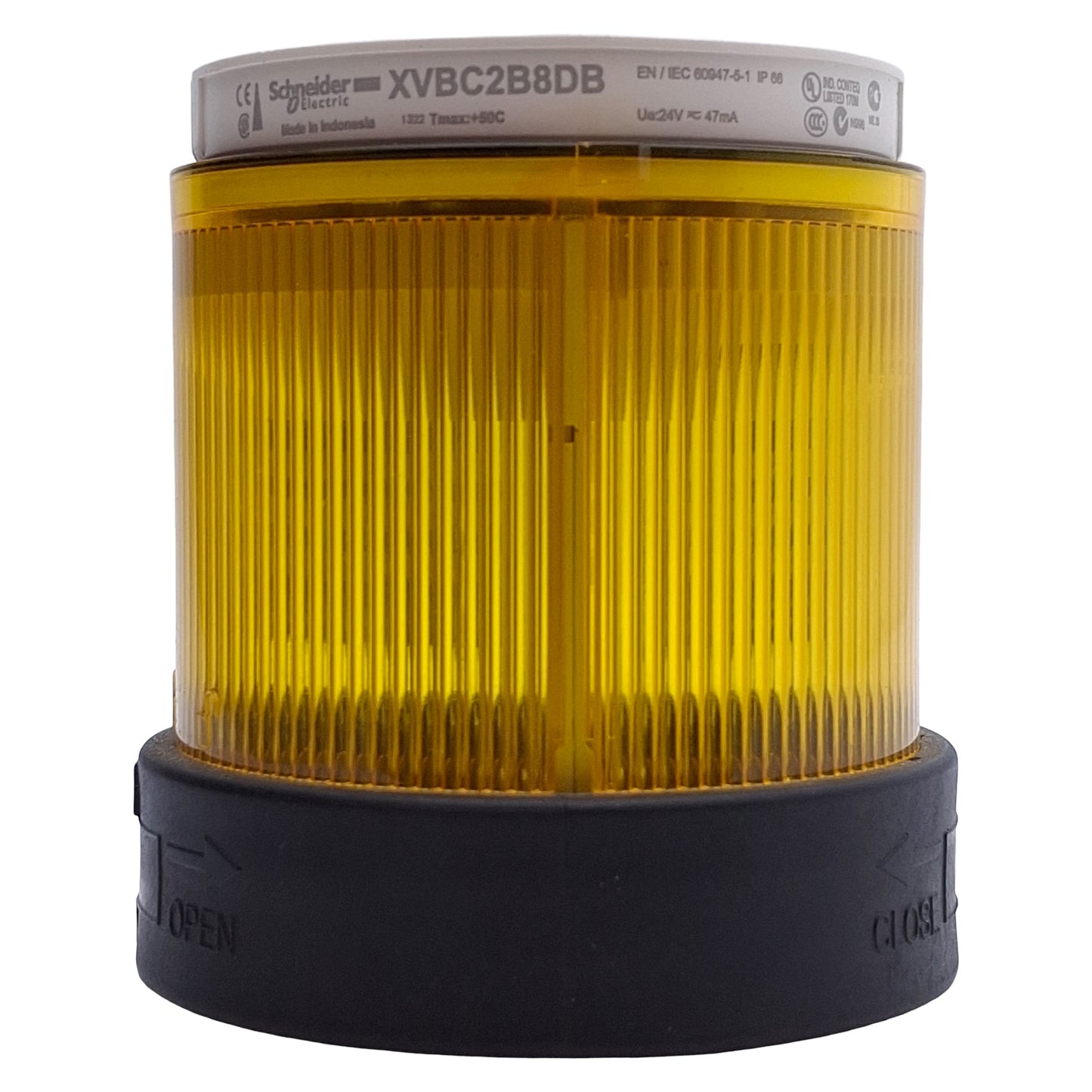 Used Schneider Electric XVBC2B8DB Light Tower Indicator Bank, Yellow, ø70mm, 24VAC/DC