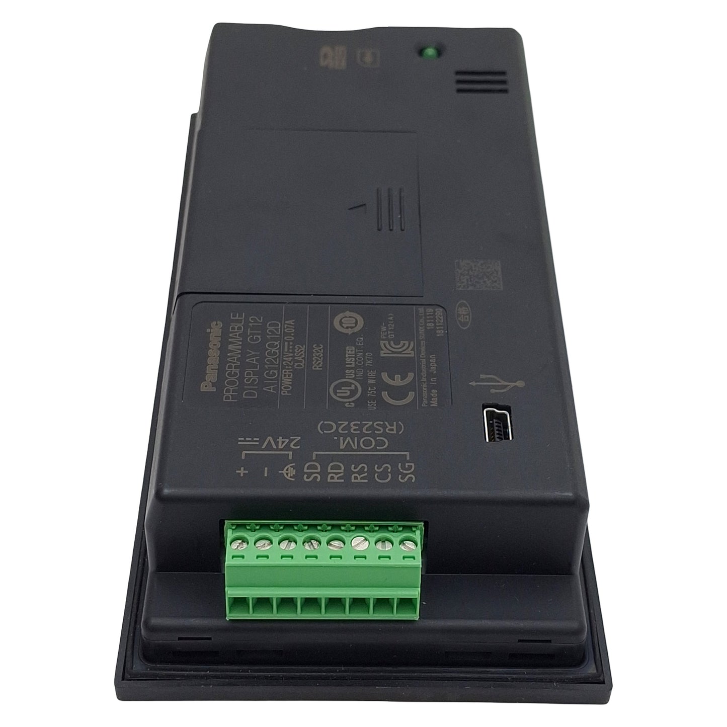 Used Panasonic AIG12GQ12D Compact Programmable Display, 24VDC, RS-232C, Mini-B USB