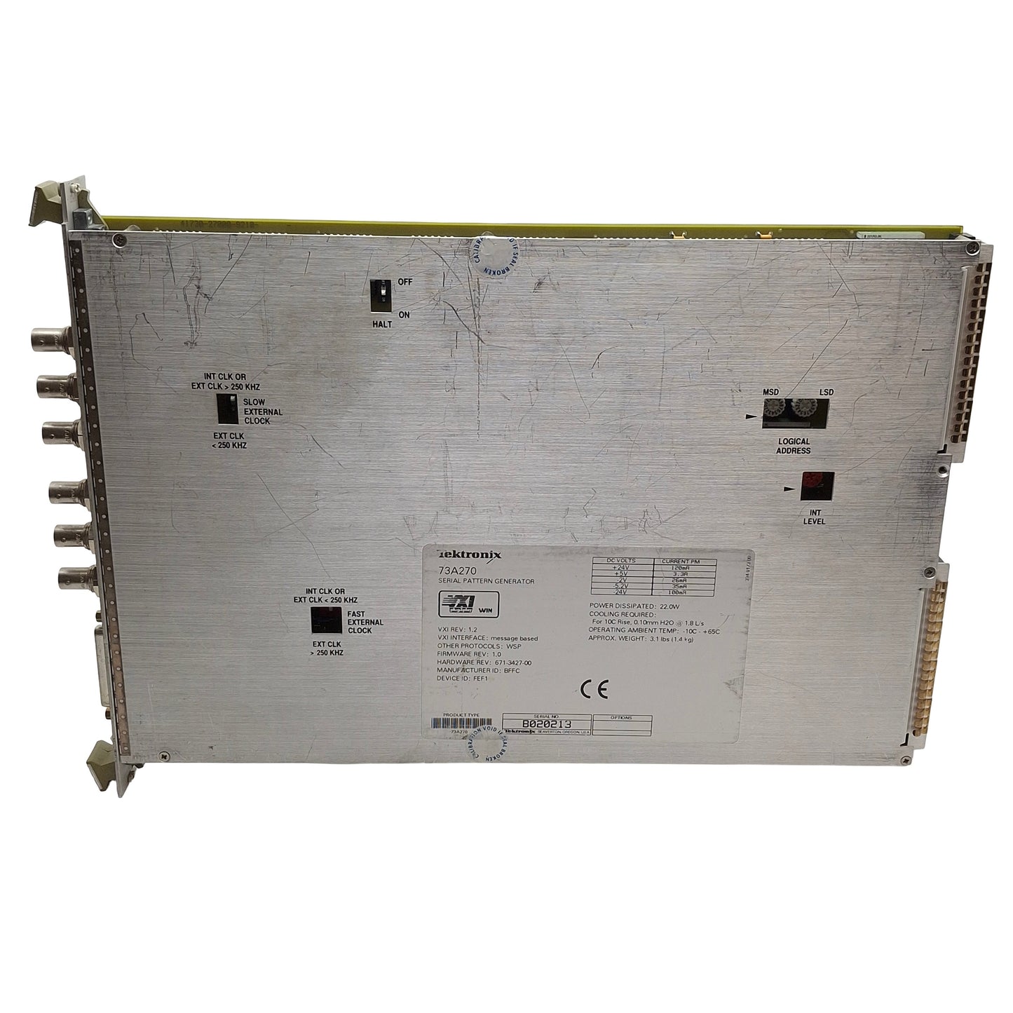 Used Tektronix 73A270 Pulse Pattern Generator for VXIbus Mainframe, 2-Channel Output