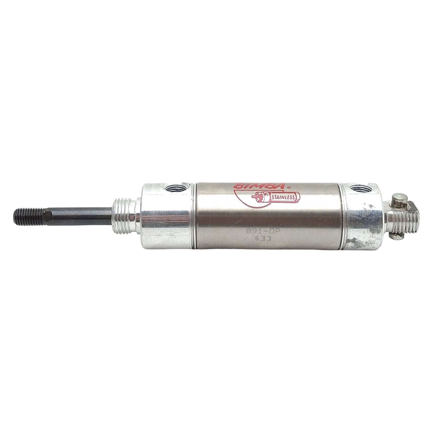 Used Bimba 091-DP Pneumatic Cylinder, ø1-1/16in Bore, 1in Stroke, 1/8in NPT, 250psi