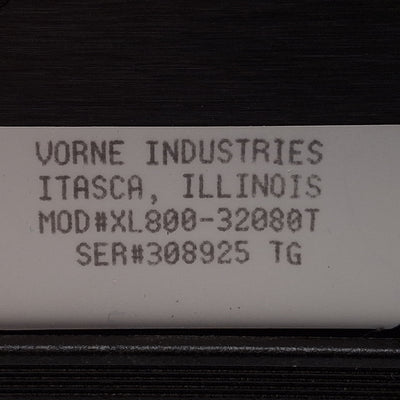 Used Vorne XL800-32080T Productivity Display, 32x80 Tricolor LED, 100-240VAC *Holes*