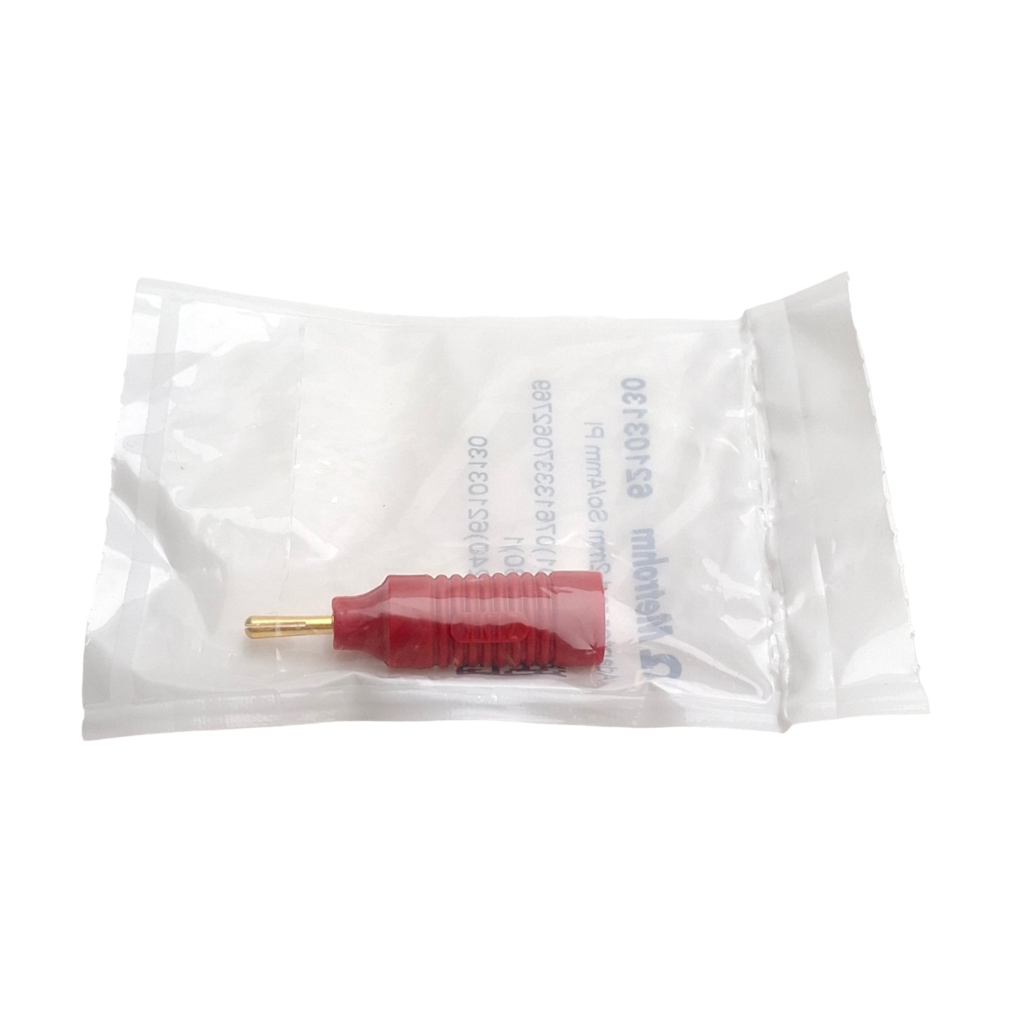 Used Metrohm 6.2103.130 Red Adaptor Socket, Plug B (4mm) to 2mm Socket
