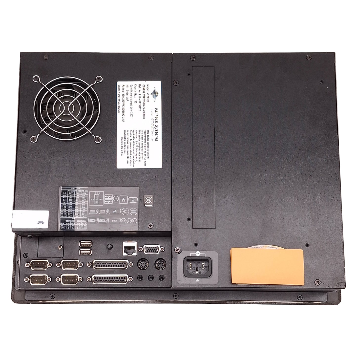 Used Vartech Systems VTPC150 Panel PC System, 15in Display, Intel845GV Chipset