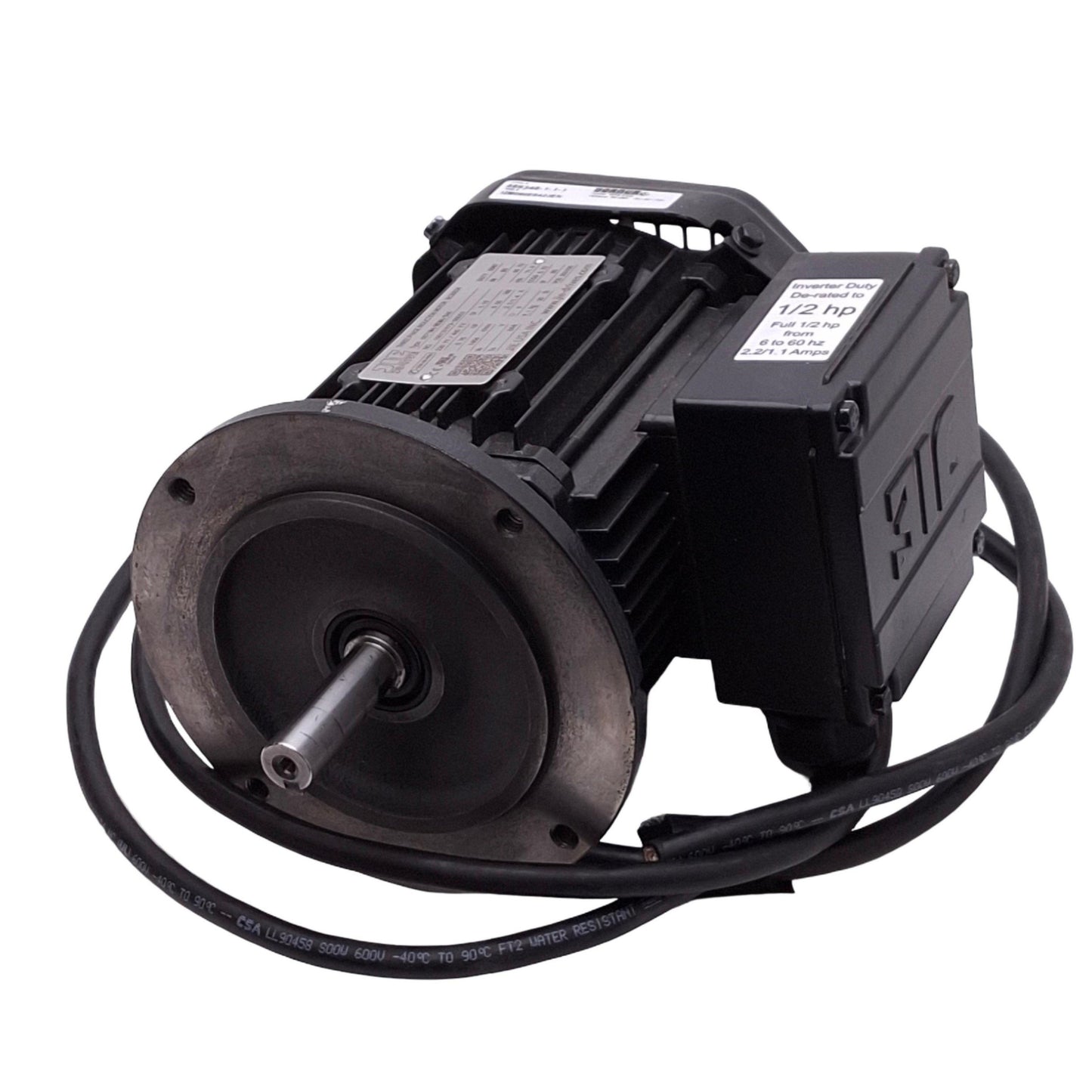 Used JIE DS71M4/NEMA/56C Induction Motor, 3-Phase 230/460VAC, 1656rpm 0.75hp Max