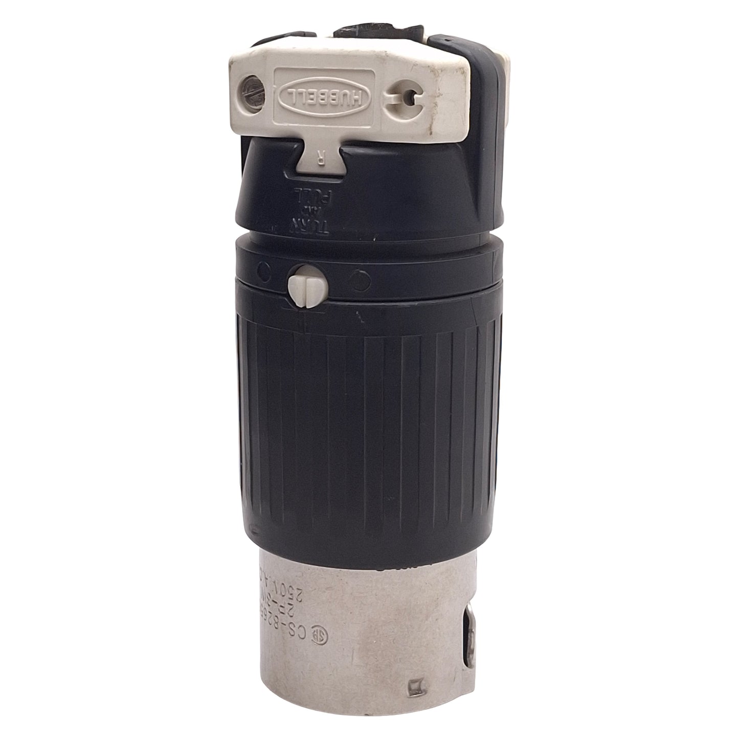 Used Hubbell CS-8265C Twist-Lock Male Plug, 2-Pole 3-Wire Grounding, 50A 250VAC