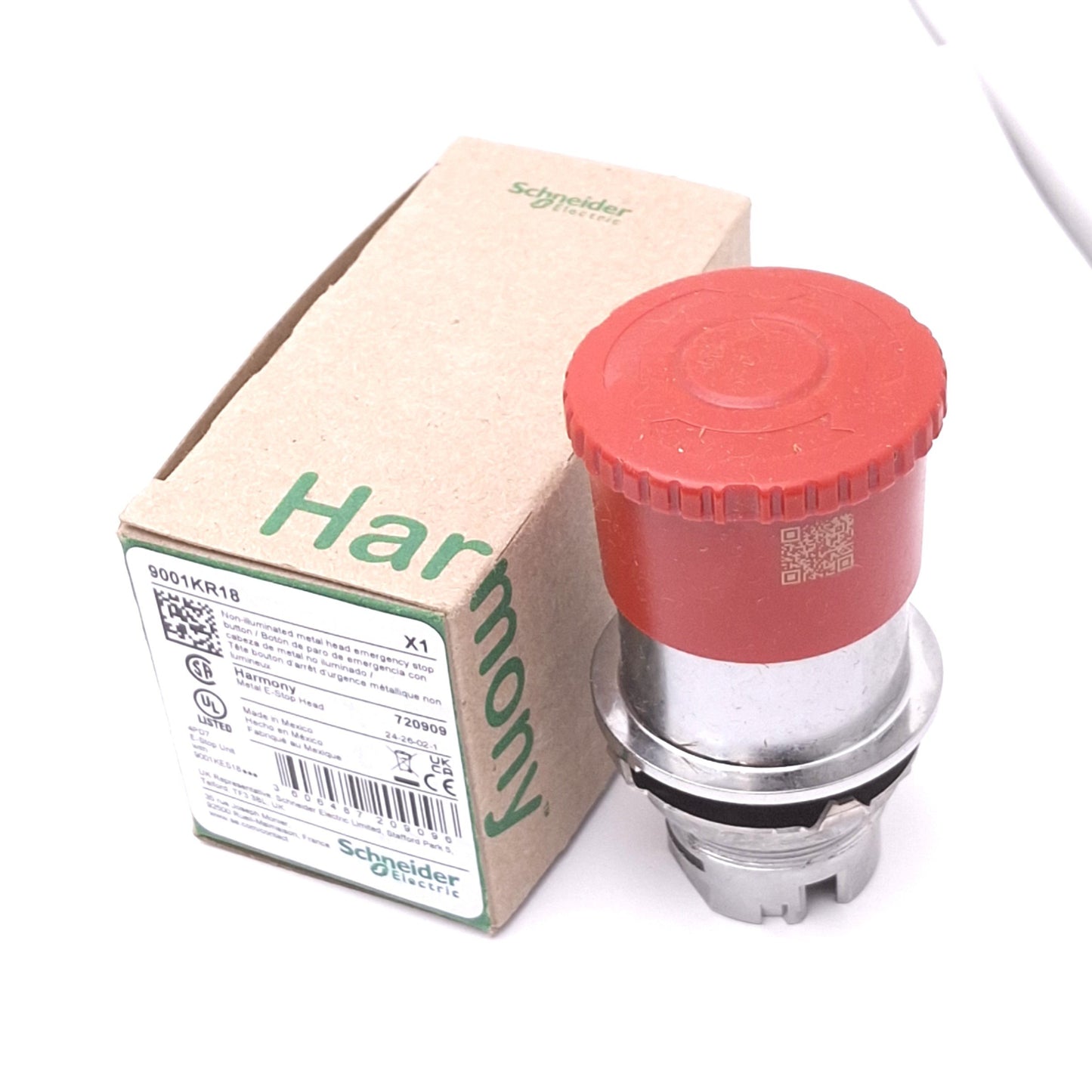 New Schneider Electric 9001KR18 Red E-Stop Mushroom Head for 30mm Push/Twist Switch