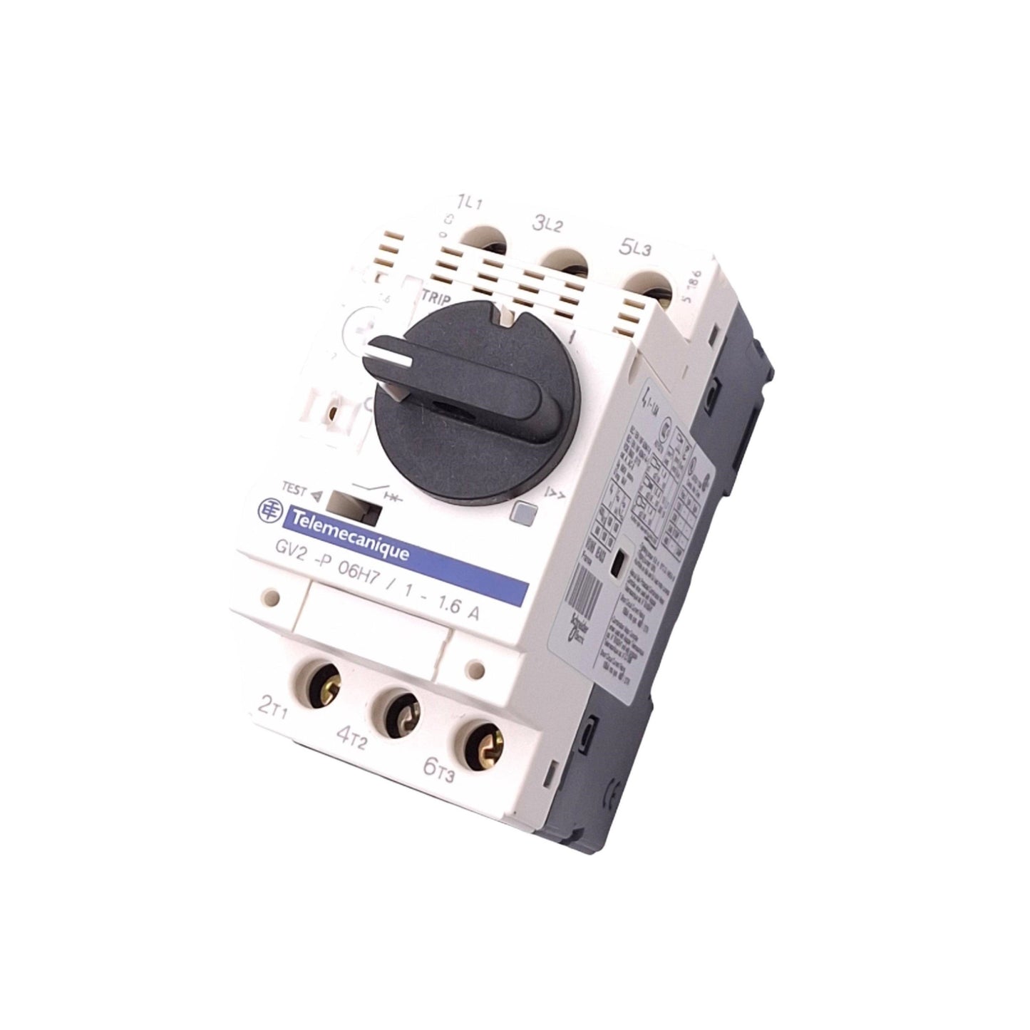 New Telemecanique GV2-P06H7 Motor Circuit Breaker, 3-Pole 1-1.6A, 0.55kW 400VAC Max