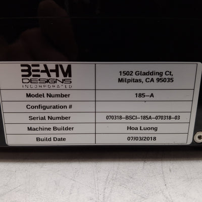Used Beahm 185-A Standard Hot Air System, 200-750°F, ø0.375in x 0.187in W, 120/240VAC