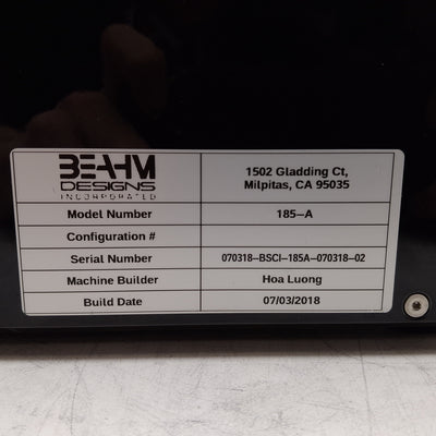 Used Beahm 185-A Standard Hot Air System, 200-750°F, ø0.250in x 0.075in W, 120/240VAC