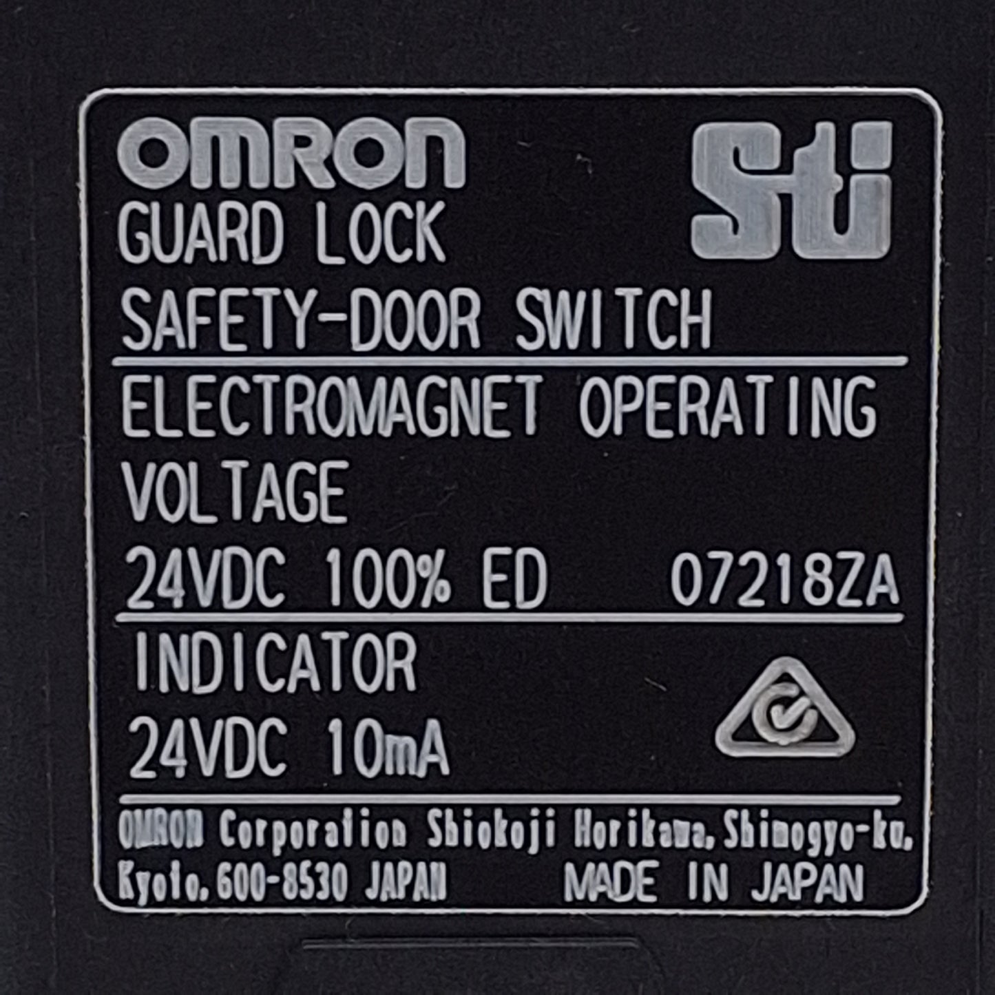 Used Omron STI D4SL-N3NFA-DN Guard Lock Safety Interlock Switch, 2x 2NC/1NO, 24VDC