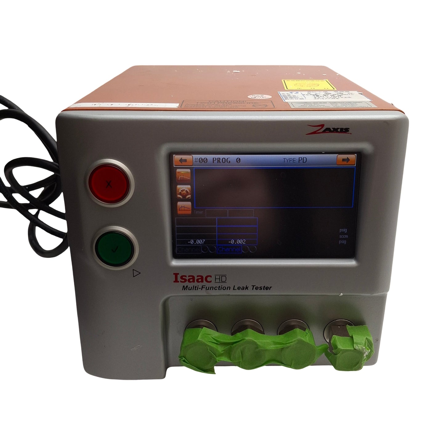 Used Zaxis ISAAC-HD-4PC Leak Tester 0-2 psi Range, 0.00001 Psi Resolution, 115/230VAC
