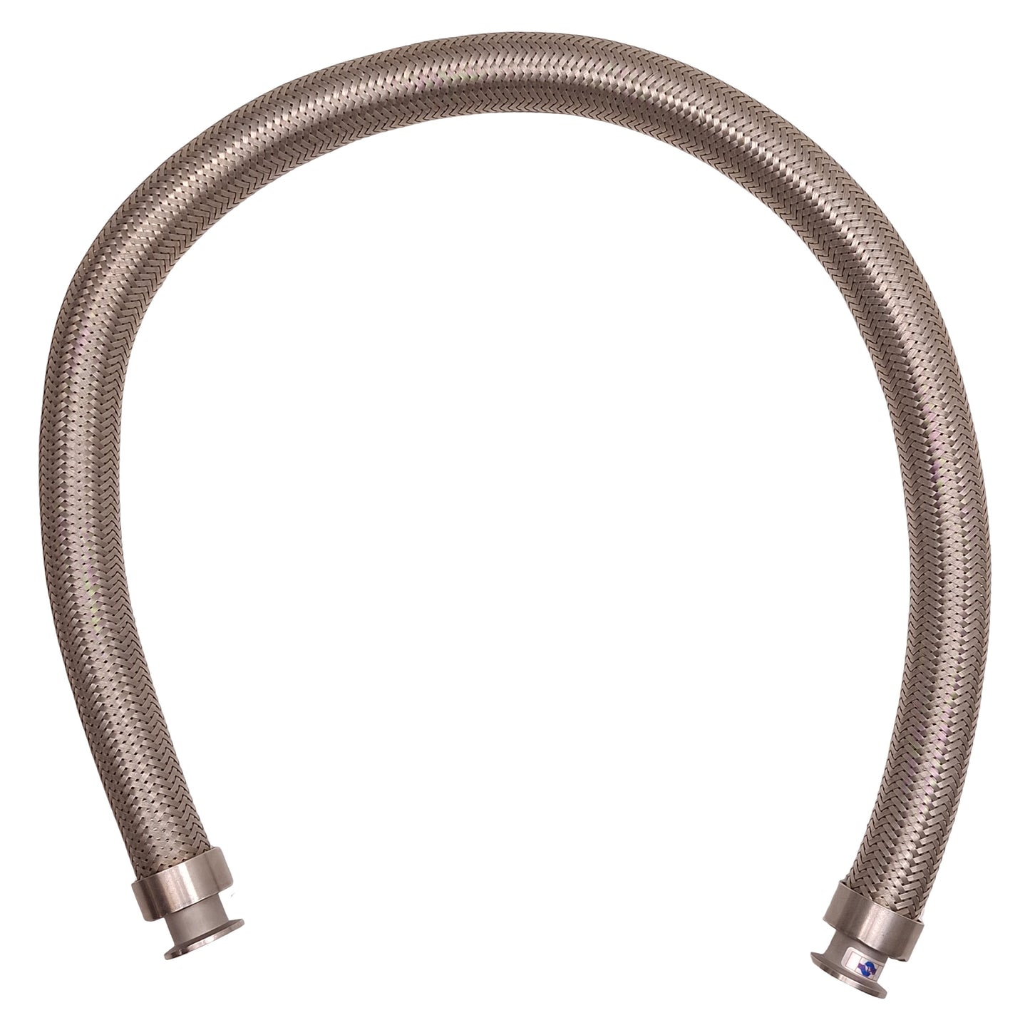 Used Stainless Steel Braided Flexible Hose NW25 Flange, ø1.45in OD, 3.5ft Length