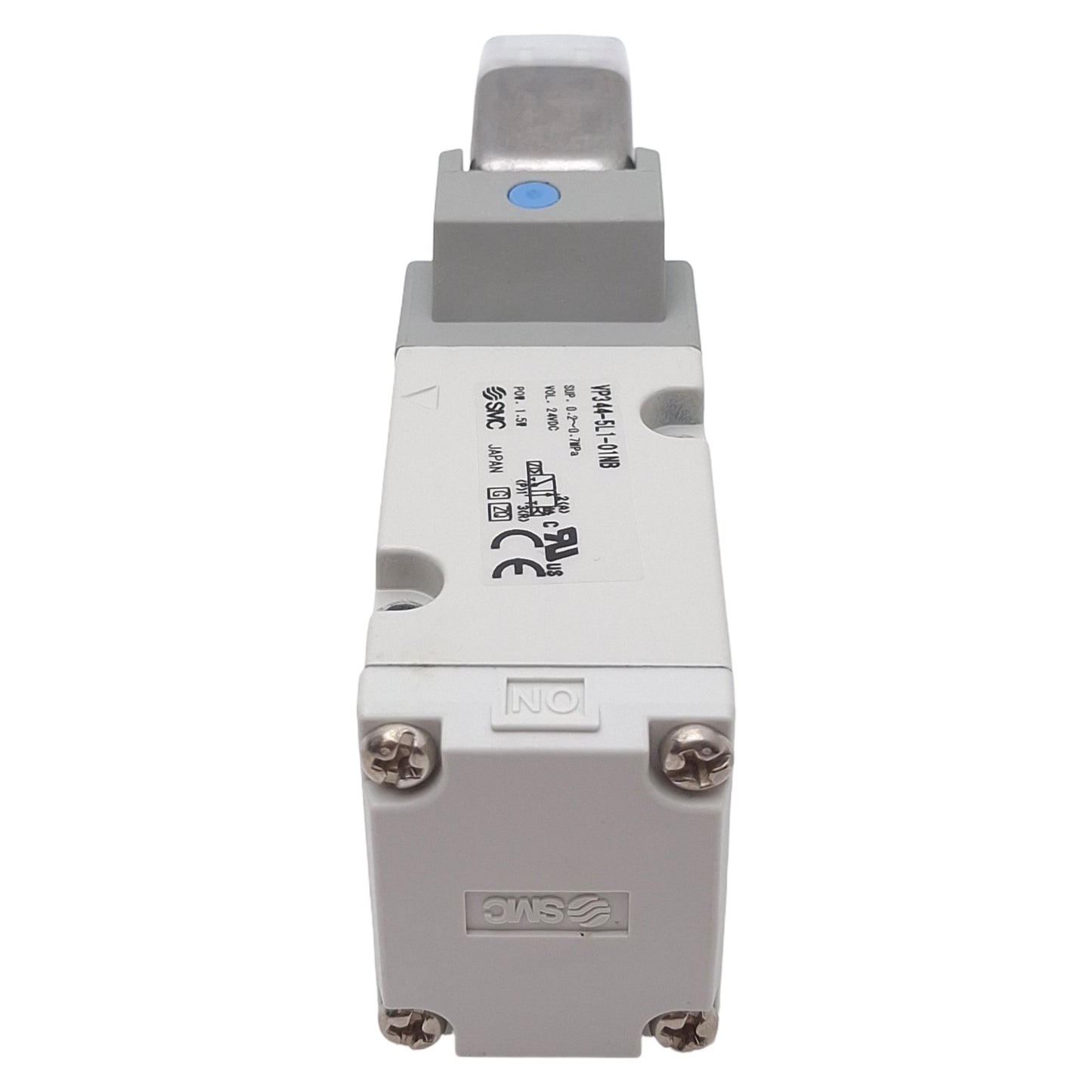 New – Open box SMC VP344-5L1-01NB Solenoid Valve, 3-Way N.O, 0.2-0.7MPa, Base-Mount, 24VDC Coil