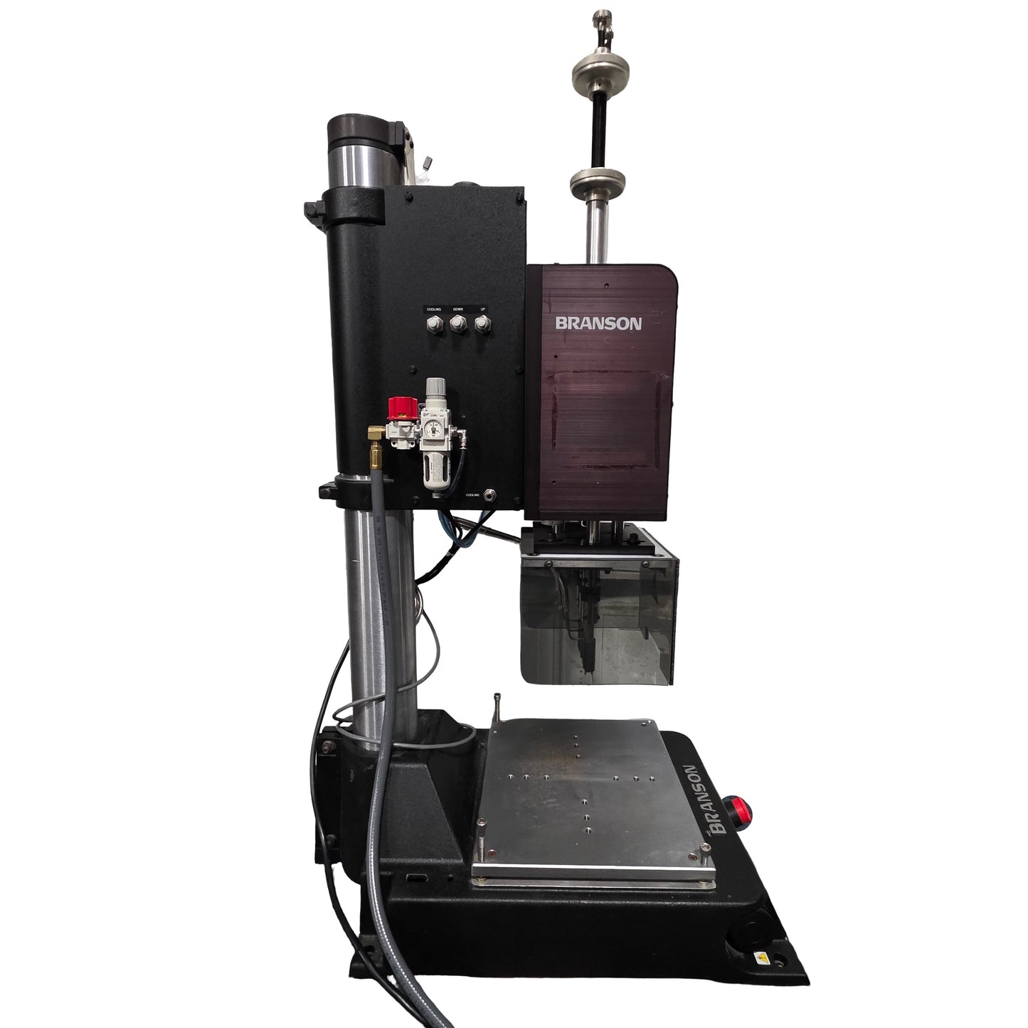 Used Branson 201-3 TPX Thermal Processor Welder Staker 3-Zone, 4" Stroke, 120VAC 15A