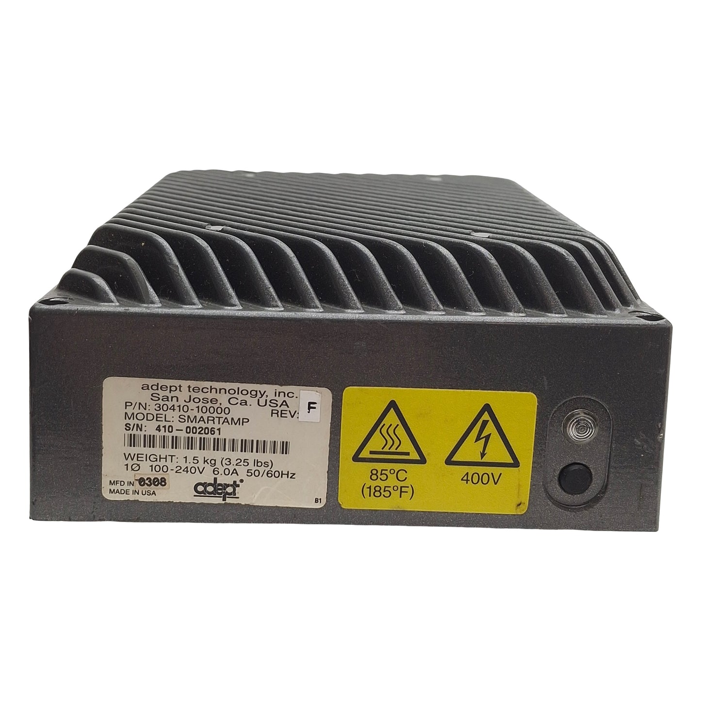 Used Adept 30410-100000 Rev:F SmartAmp Servo Amplifier, 1-Phase 100-240VAC 6A 50/60Hz