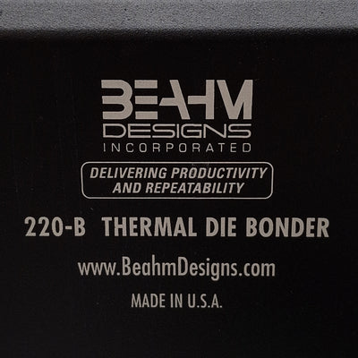 Used Beahm 220-B Thermal Die Bonder, 200-500°F, 1-9999sec Timer, 0-100PSI, 120VAC