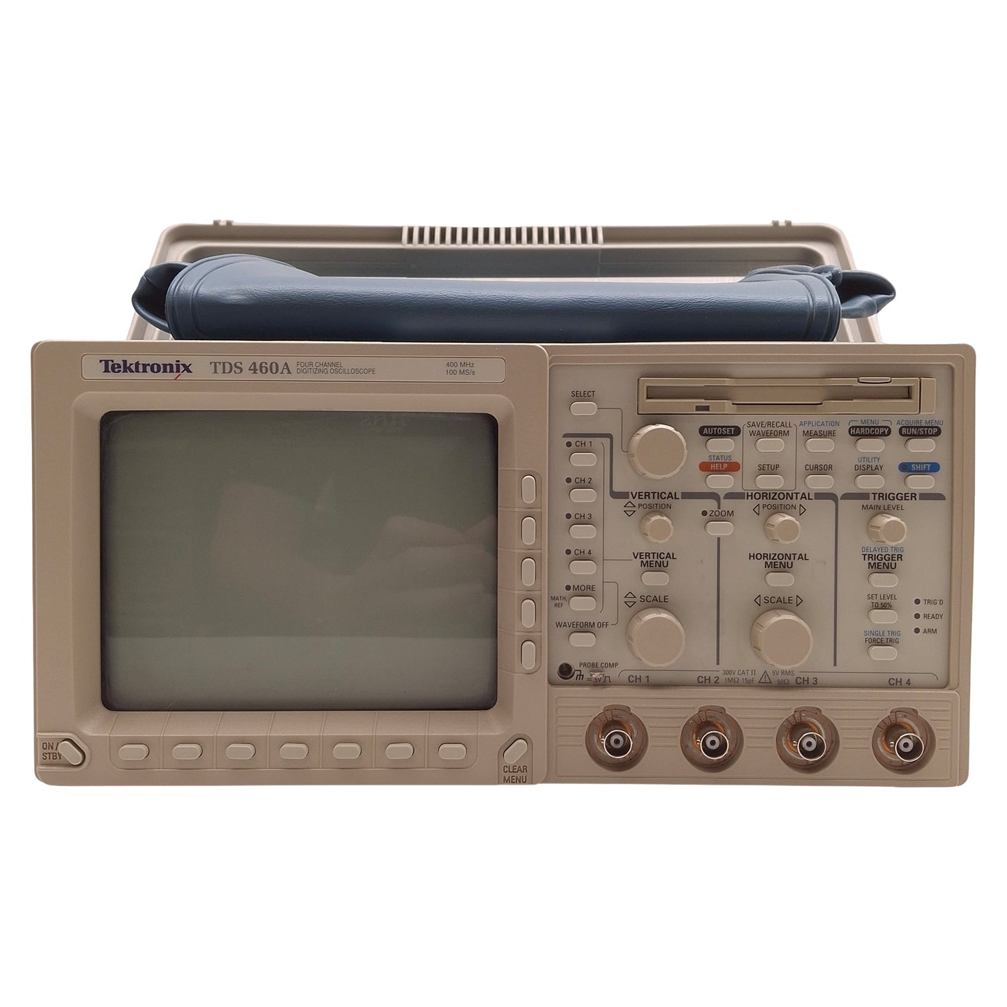 Used Tektronix TDS460A Digitizing Oscilloscope 4-Channel, 400MH/z *Dim Display*