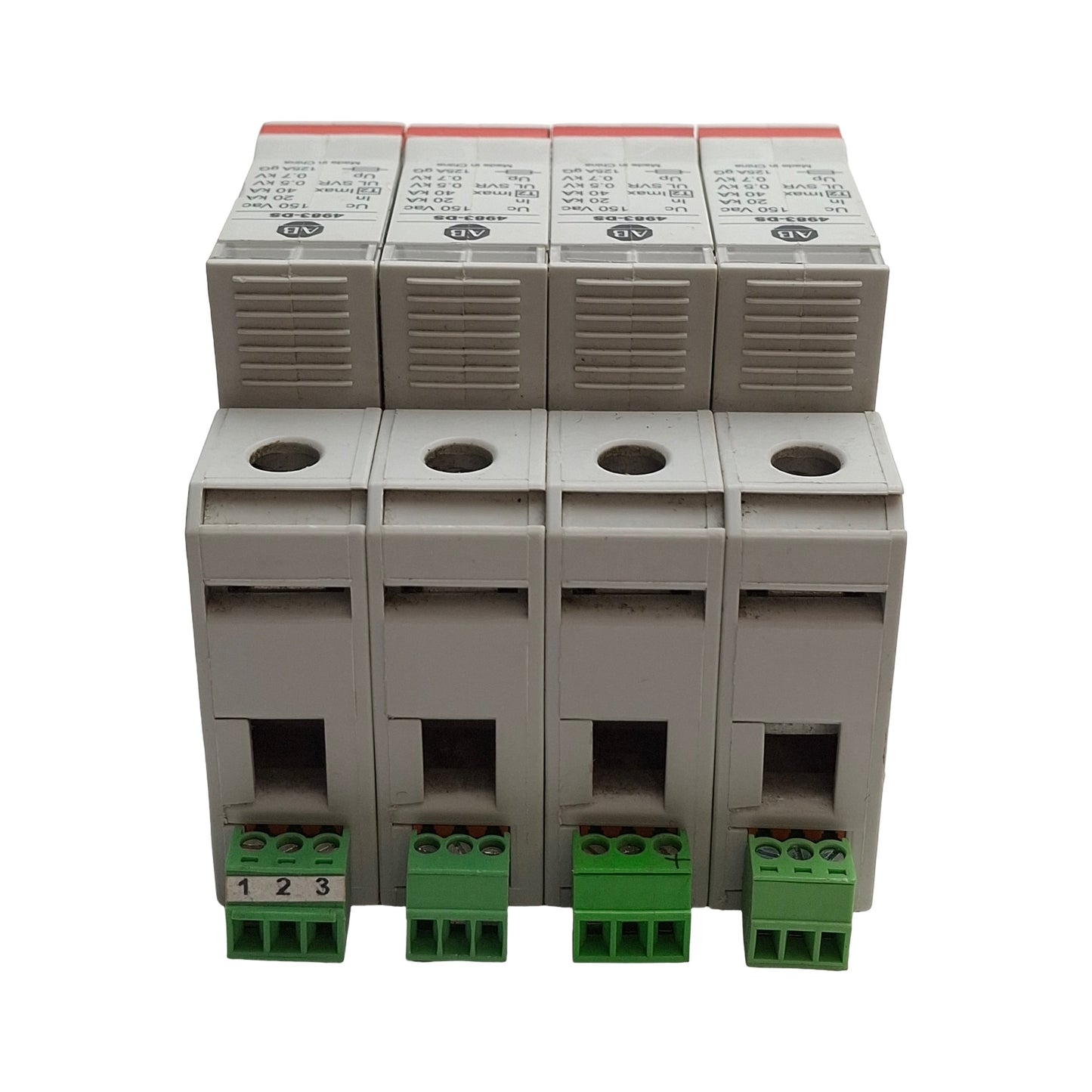 Used Allen Bradley 4983-DS120-404 Surge Protector Device, 4-Pole, 150VAC 40kA Max